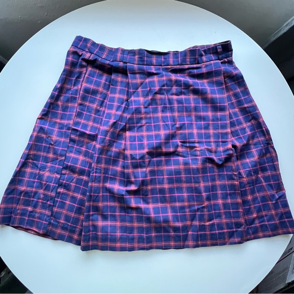 NWT! Princess Highway Nina Plaid Check Skirt in Navy/Red